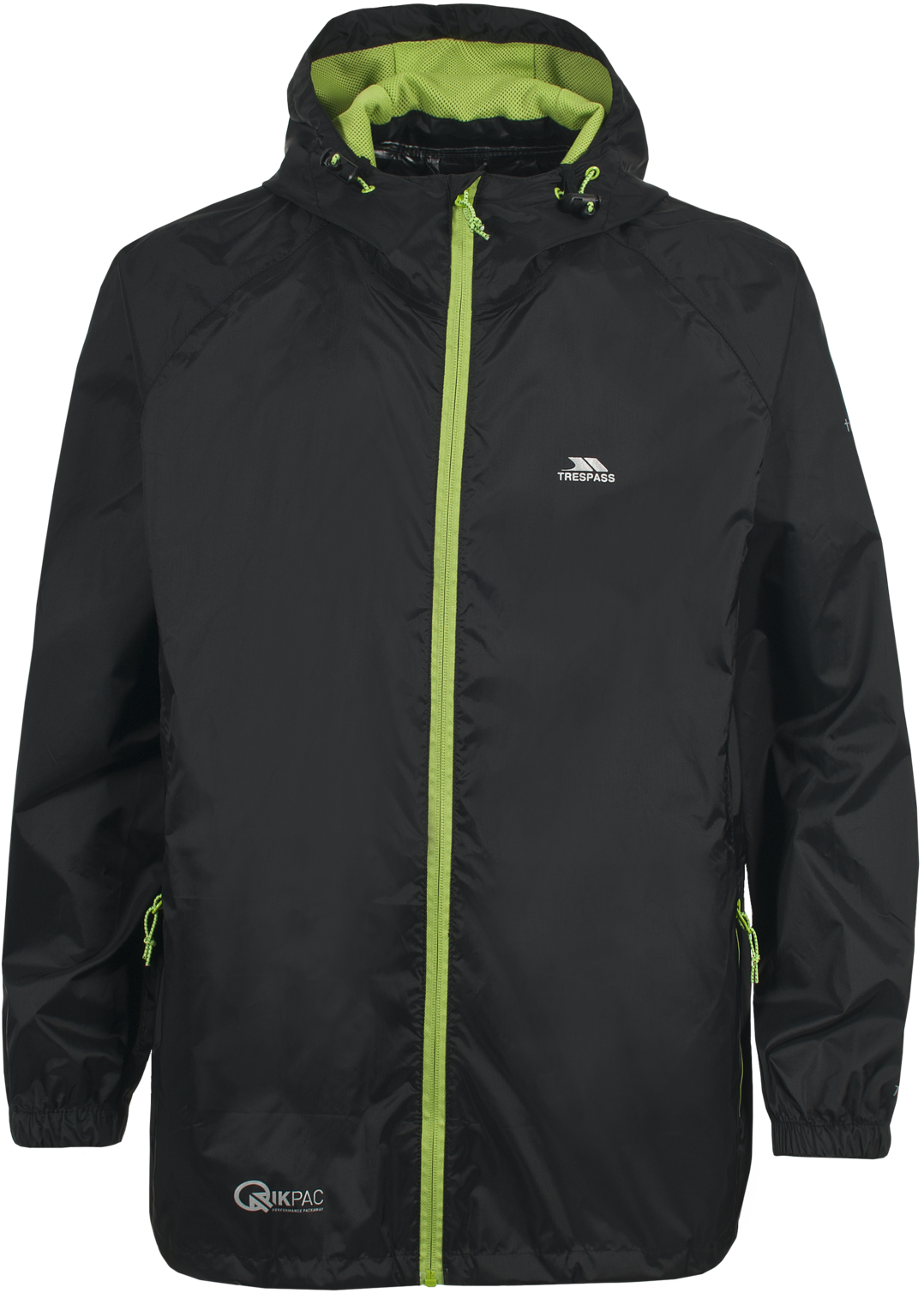 Tresspass QIKPAC JACKET - UNISEX PACKAWAY JKT - BLACK