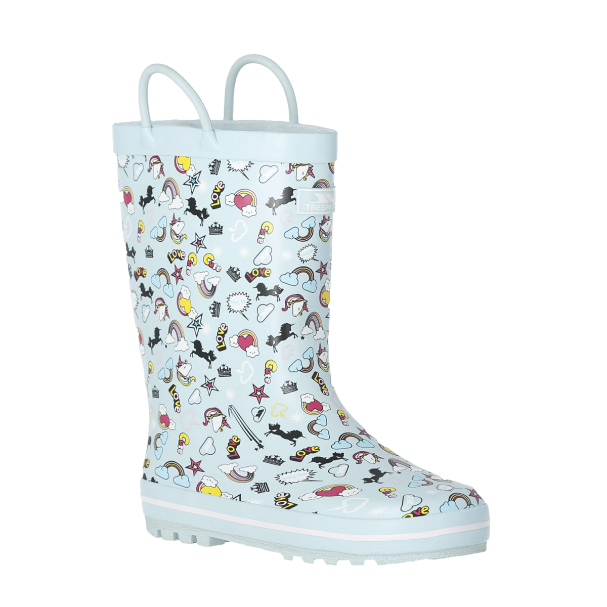 Tresspass STARRYTON - KIDS WELLY - UNICORN PINK