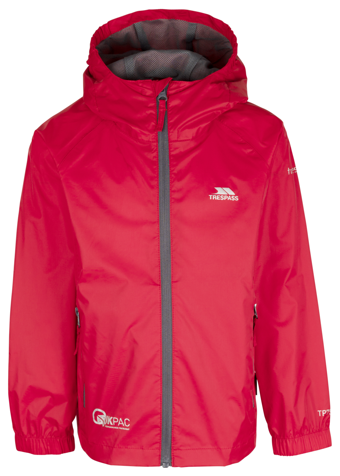 Tresspass QIKPAC JACKET - UNISEX KIDS PACKAWAY JKT - RED