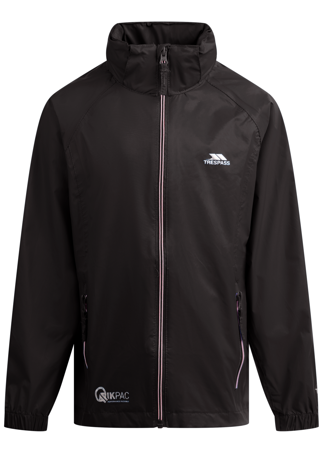 Tresspass QIKPAC X - UNISEX KIDS PACKAWAY JKT - BLACK / CARBON