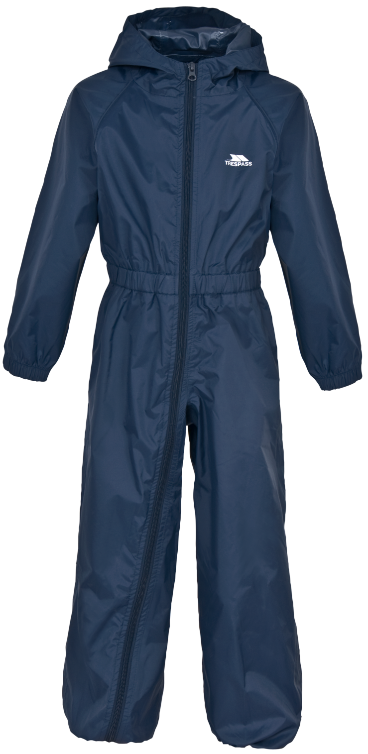 Tresspass BUTTON - CHILDS UNISEX RAIN SUIT - NAVY BLUE