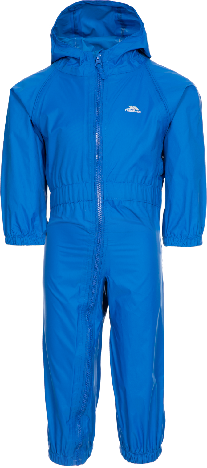 Tresspass BUTTON - BABIES RAIN SUIT - BLUE