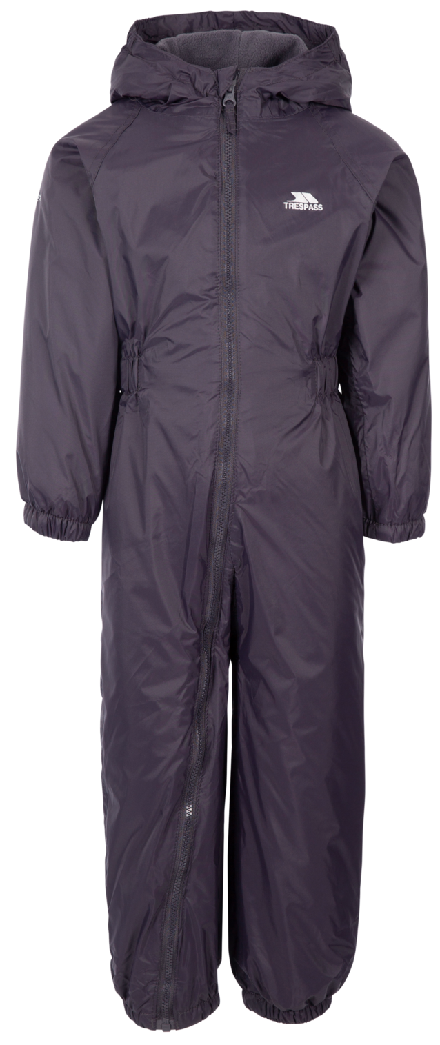 Tresspass BUTTON - BABIES RAIN SUIT - DARK GREY