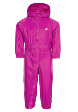 Tresspass BUTTON - BABIES RAIN SUIT - PURPLE ORCHID