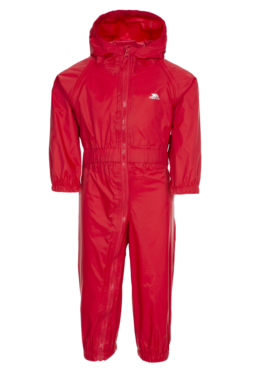 Tresspass BUTTON - BABIES RAIN SUIT - RED