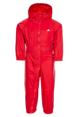 Tresspass BUTTON - BABIES RAIN SUIT - RED