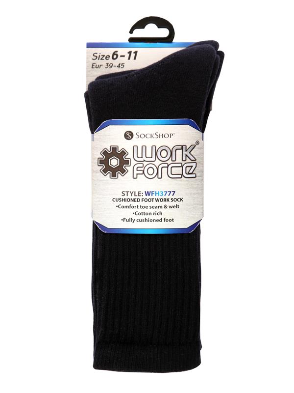 Work Force Cotton Rich 2 Pair Sock WFH3777
