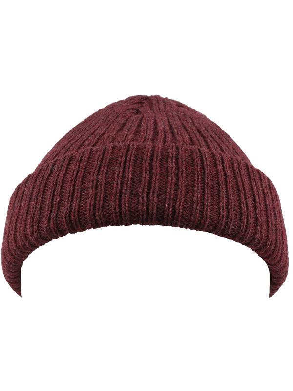 Atlantis Unisex Docker Short Beanie With Turn Up ACDOCB - Burgundy Melange