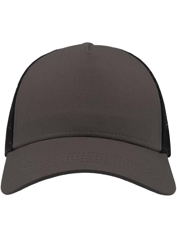 Atlantis Rapper Cotton 5 Panel Trucker Cap ACRAPC - Dk Grey/Black