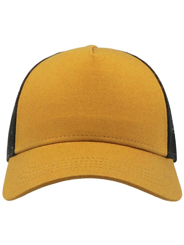 Atlantis Rapper Cotton 5 Panel Trucker Cap ACRAPC - Mustard/Black