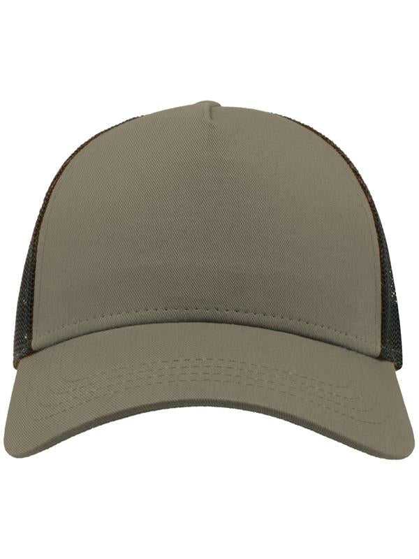 Atlantis Rapper Cotton 5 Panel Trucker Cap ACRAPC - Olive/Black
