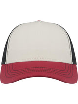 Atlantis Canvas S Recycled 5 Panel Trucker ACRACS - White/Burgundy/Black