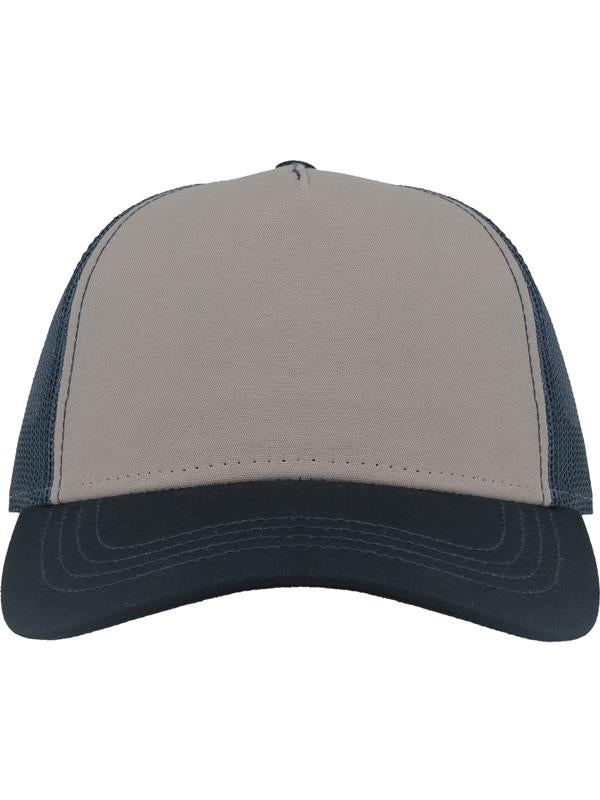 Atlantis Canvas S Recycled 5 Panel Trucker ACRACS - Grey/Navy