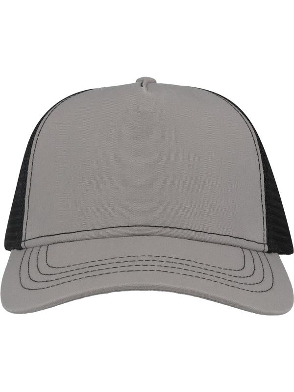 Atlantis Canvas S Recycled 5 Panel Trucker ACRACS - Grey/Black