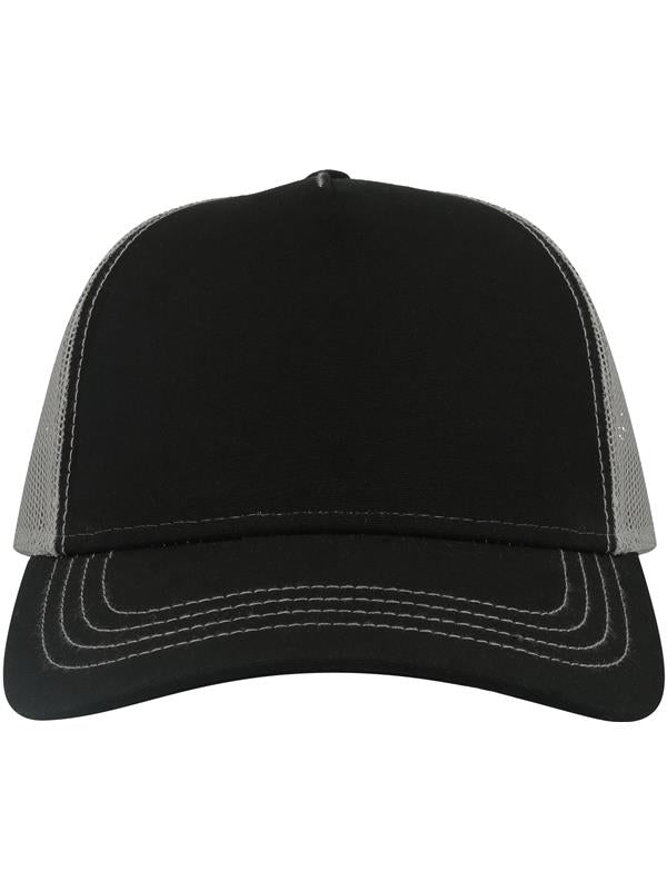 Atlantis Canvas S Recycled 5 Panel Trucker ACRACS - Black/Grey