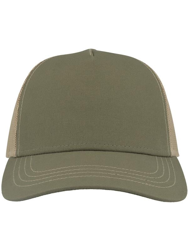 Atlantis Canvas S Recycled 5 Panel Trucker ACRACS - Olive/Khaki