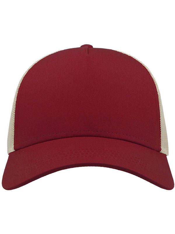 Atlantis Rapper Cotton 5 Panel Trucker Cap ACRAPC - Burgundy/Stone