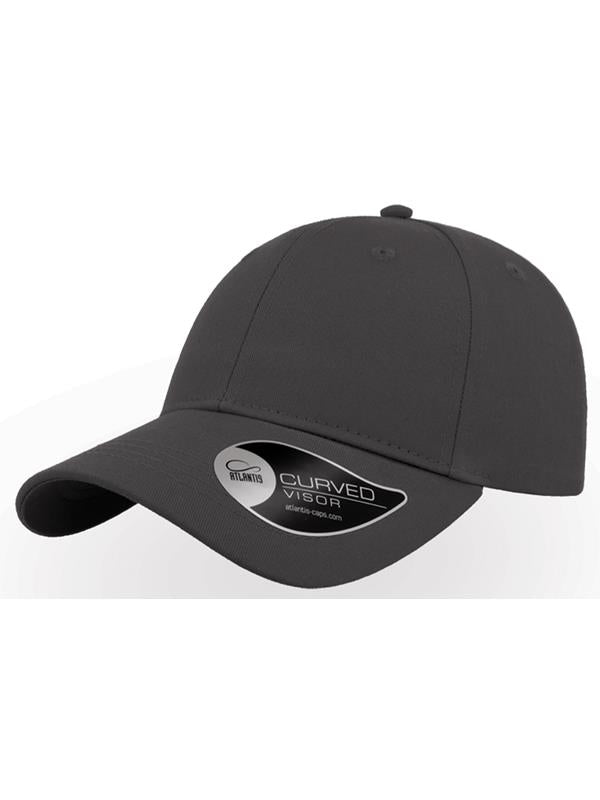Atlantis Hit S Twill Curved Visor 6 Panel Sustainable Structured Cap ACHITS - Dark Grey