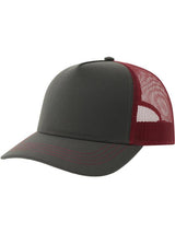Atlantis Canvas S Recycled 5 Panel Trucker ACRACS - Dk Grey/Burgundy