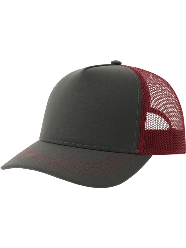 Atlantis Canvas S Recycled 5 Panel Trucker ACRACS - Dk Grey/Burgundy