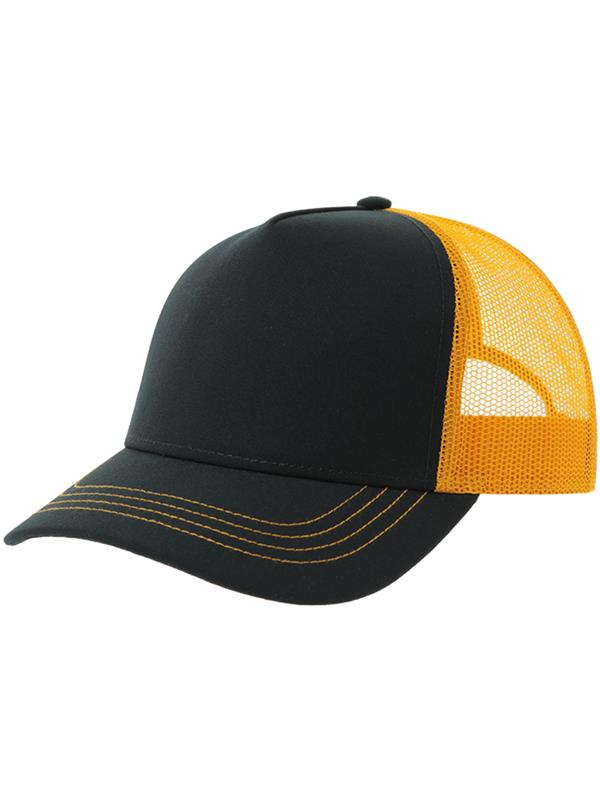 Atlantis Canvas S Recycled 5 Panel Trucker ACRACS - Navy/Yellow