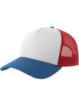 Atlantis Rapper Cotton S 5 Panel Sustainable Trucker Cap ACRPCT - White/Red/Royal