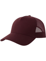 Atlantis Rapper Cotton S 5 Panel Sustainable Trucker Cap ACRPCT - Burgundy/Burgundy