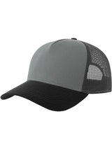 Atlantis Rapper Cotton S 5 Panel Sustainable Trucker Cap ACRPCT - Grey/Dk Grey/Black