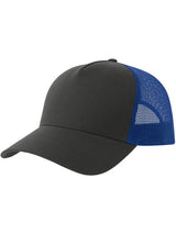 Atlantis Rapper Cotton S 5 Panel Sustainable Trucker Cap ACRPCT - Dk Grey/Royal