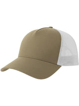 Atlantis Rapper Cotton S 5 Panel Sustainable Trucker Cap ACRPCT - Khaki/White