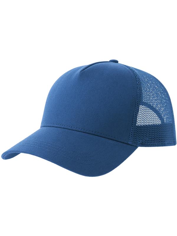 Atlantis Rapper Cotton S 5 Panel Sustainable Trucker Cap ACRPCT - Royal/Royal