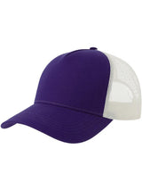 Atlantis Rapper Cotton S 5 Panel Sustainable Trucker Cap ACRPCT - Purple/White