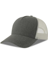 Atlantis Rapper Cotton S 5 Panel Sustainable Trucker Cap ACRPCT - Grey Melange/White