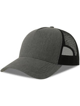 Atlantis Rapper Cotton S 5 Panel Sustainable Trucker Cap ACRPCT - Grey Melange/Black