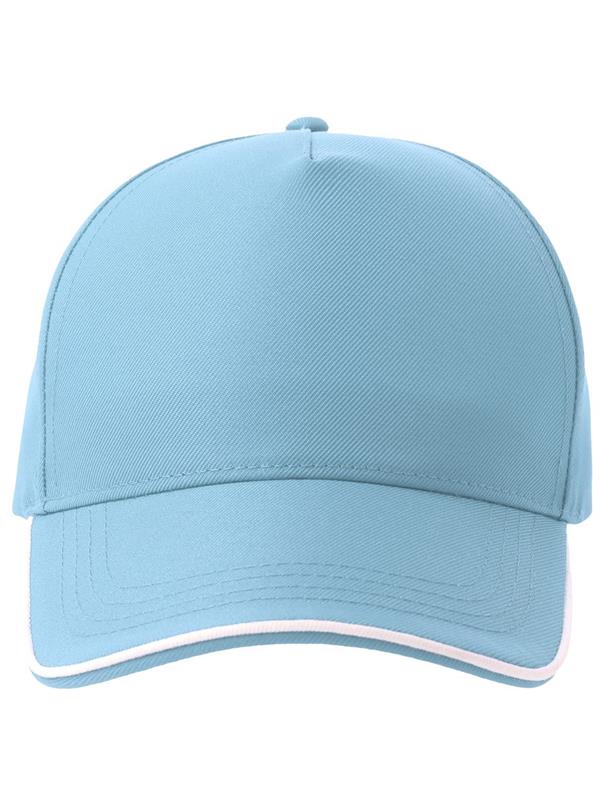 Atlantis Recy Five Piping 5 Panel Structured Mid Profile Curved Visor Recycled Cap ACRCFP