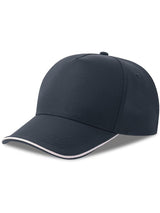Atlantis Recy Five Piping 5 Panel Structured Mid Profile Curved Visor Recycled Cap ACRCFP