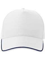 Atlantis Recy Five Piping 5 Panel Structured Mid Profile Curved Visor Recycled Cap ACRCFP