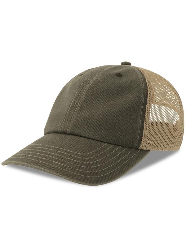 Atlantis Teon 6 Panel Unstructured Low Profile Mid Visor Pigment Dyed Recycled Trucker Cap ACTEON