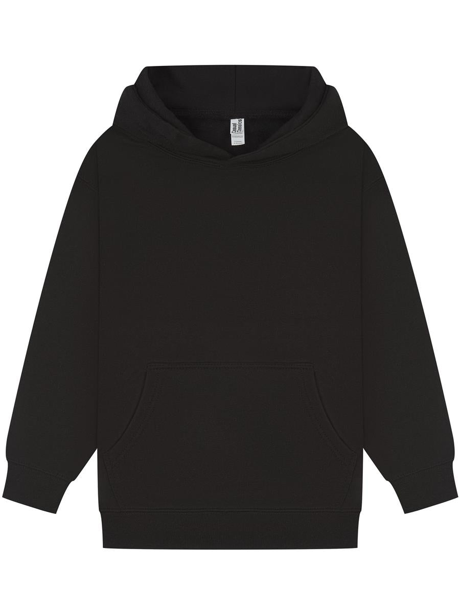 Casual Classics Kids Ringspun Blended Hooded Sweatshirt C2200B - Black