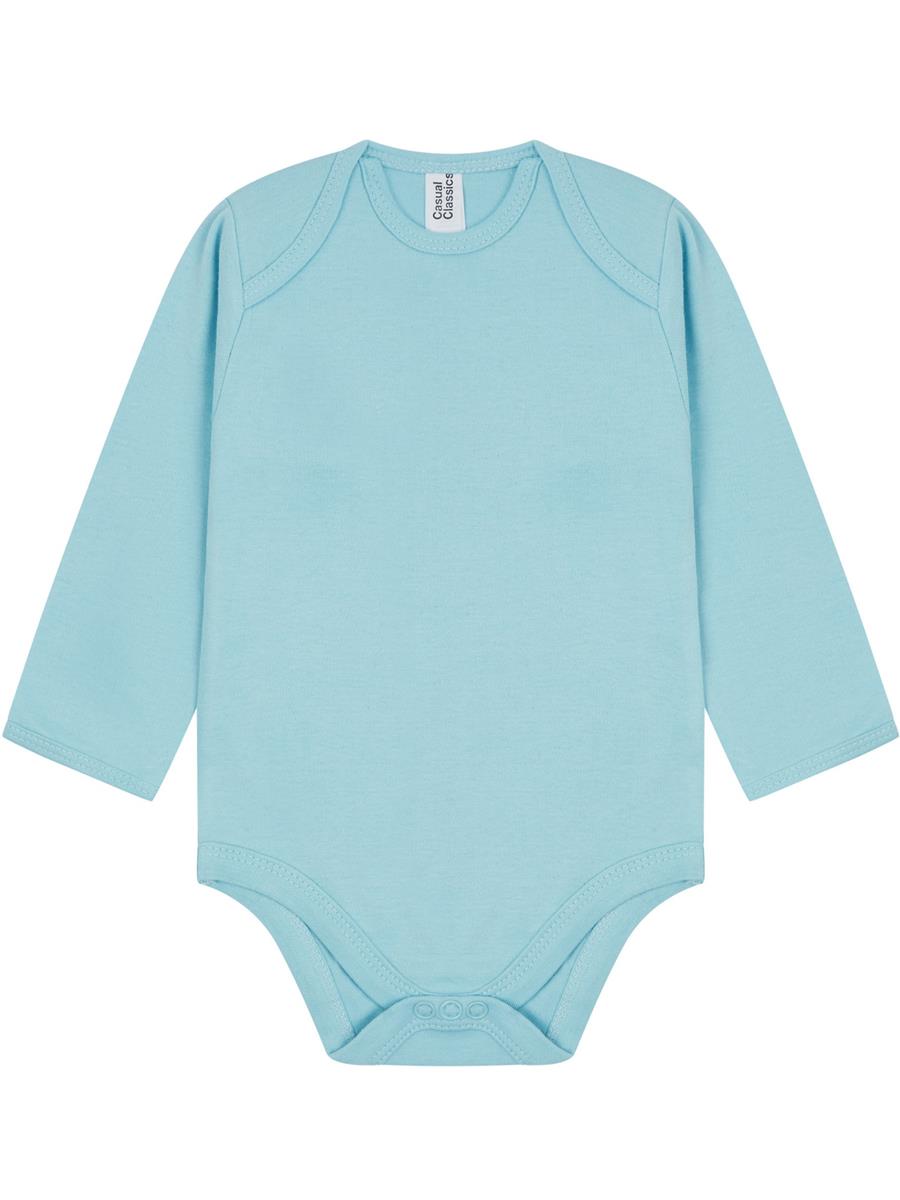 Casual Classics Baby Long Sleeve Body Suit C8020T - Light Blue