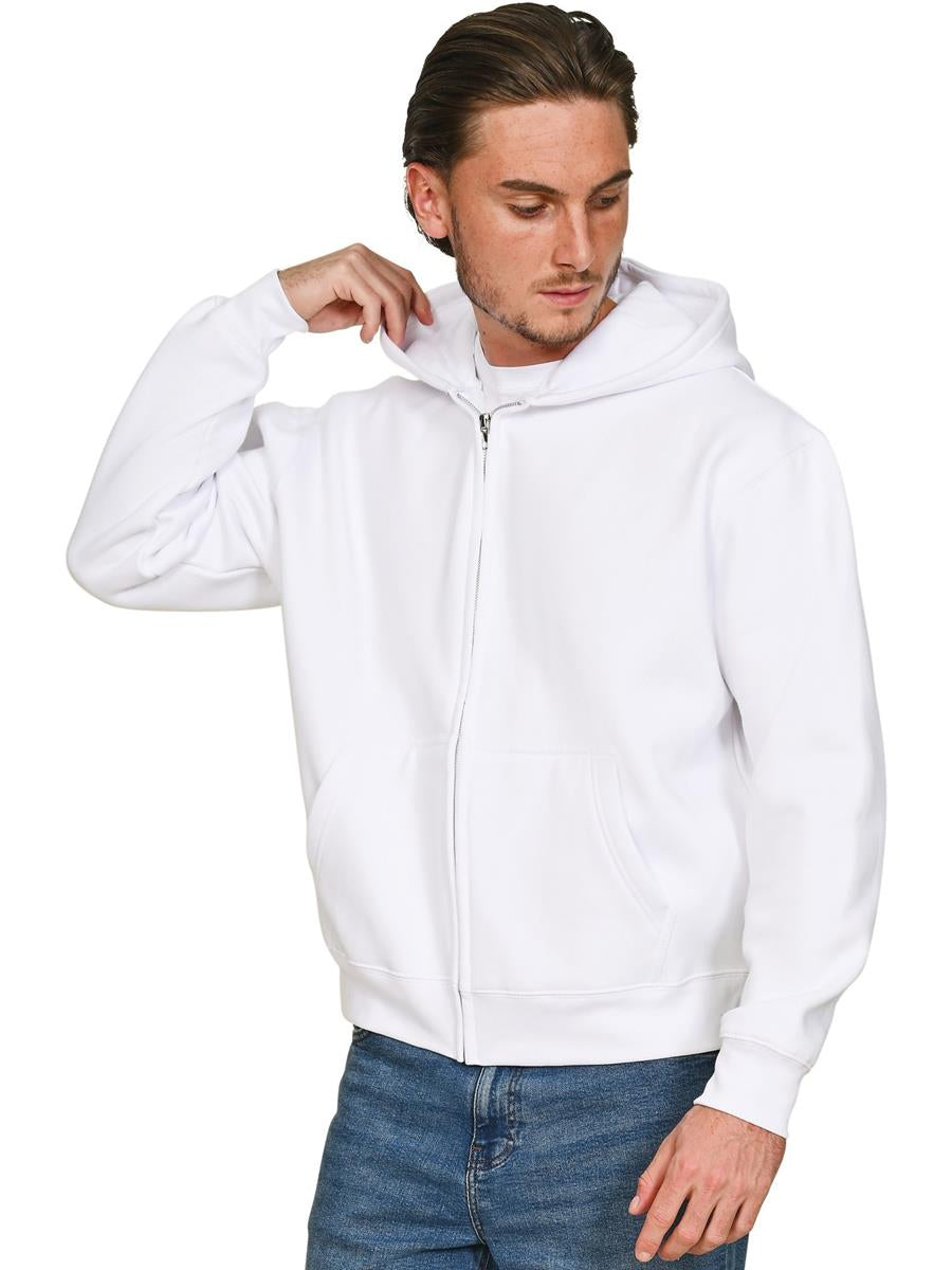 Casual Classic Premium Combed Boxy Oversized Zip Hoodie CRBHS250 - White