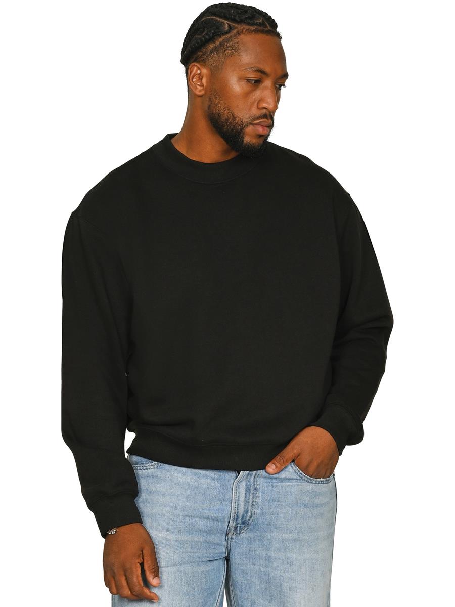Casual Ringspun Blend Boxy Oversize Extended Neck Sweat CRBSW20 - Black
