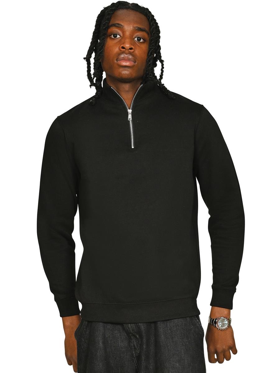 Casual Ringspun Blended Core Quarter Zip Sweat CRBSW50 - Black