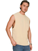 Casual Ringspun Core Droparm Raw Edge Tank CRBV60 - Sand