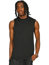 Casual Ringspun Core Droparm Raw Edge Tall Tank CRBV65 - Black