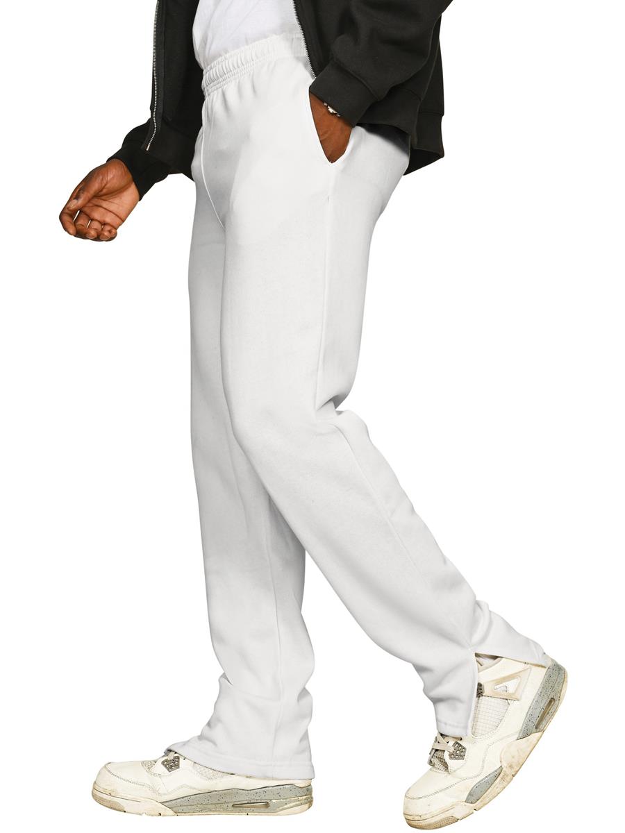 Casual Classics Ringspun Blended Core Split Hem Jog Pant Regular CRBJP40 - White