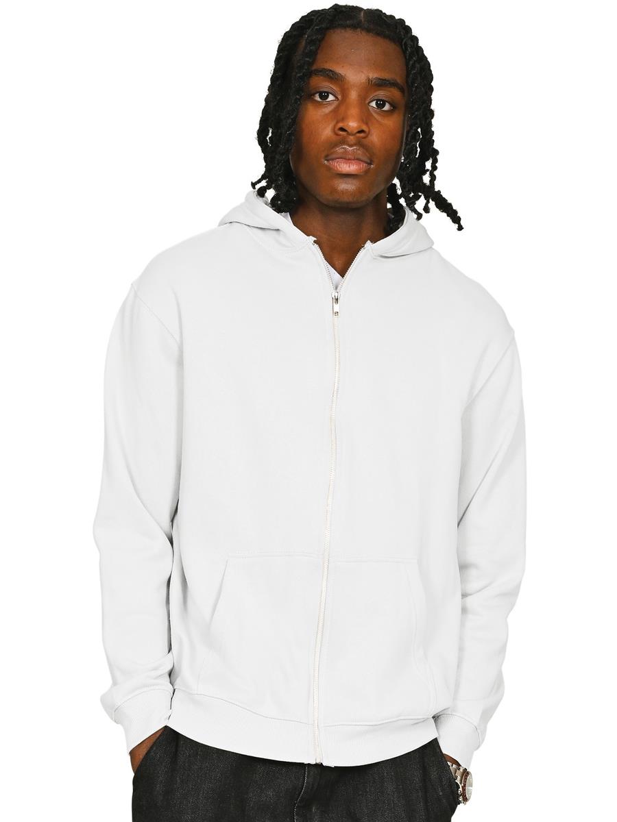 Casual Ringspun Blended Core Zip Hood CRBHS40 - White