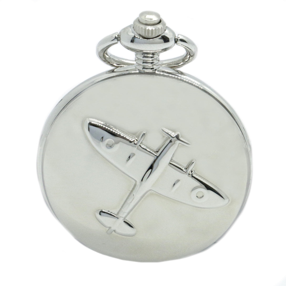 Spitfire Embossed Quartz Full Hunter Pocket Watch by Dalaco