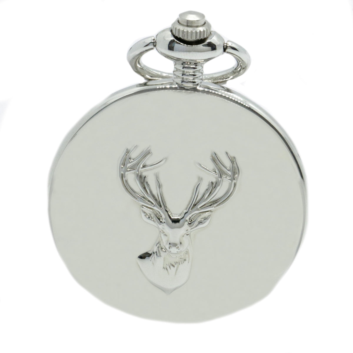Stag Embossed Quartz Full Hunter Pocket Watch by Dalaco