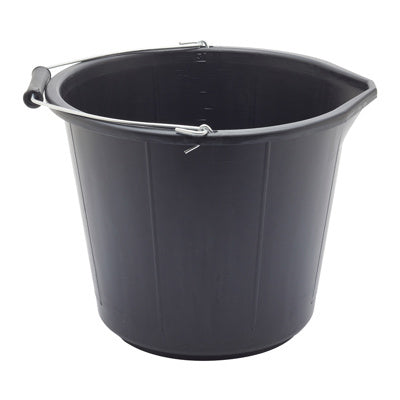 Unbranded 3 Gallon Black Plastic Bucket